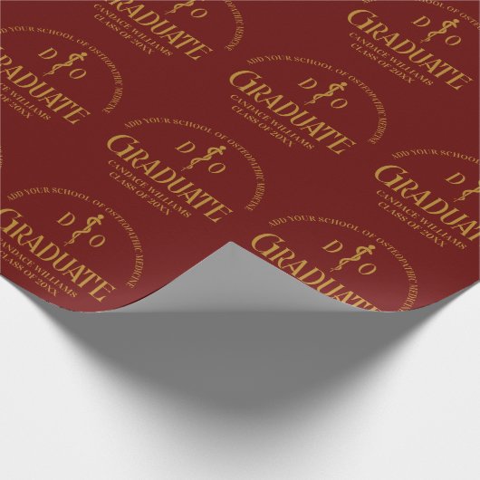 マルーン骨障害医学校卒業パーティー ラッピングペーパー (角)