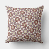 マルーン黄色の幾何学的パターン クッション (正面)