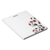 マルーン黒サッカーボールのアクセント名前をカスタムする ノートパッド (アングル)