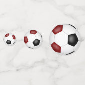マルーン黒サッカーボール子供パーティー コンフェッティ (裏面)