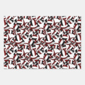 マルーン黒チームの色を調整バレーボール ラッピングペーパーシート (正面)