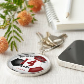 マルーン黒チームカラーサッカーアスリートギフト キーホルダー (側面)