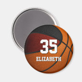 マルーン黒チームカラーズバスケーススポーツ マグネット (正面/裏面)