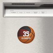 マルーン黒チームカラーズバスケーススポーツ マグネット (インサイチュ (食洗機))