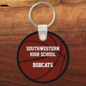 マルーン黒チームカラーズボーイズバスケットボール キーホルダー (裏面)