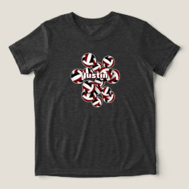 マルーン黒チームカラーバレーボールアスリート名 トライブレンドＴシャツ