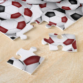 マルーン黒チームカラー女の子の男の子サッカー ジグソーパズル (側面)