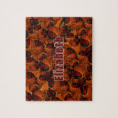 マルーン黒バスケットボールガールズチームカラー ジグソーパズル (縦)