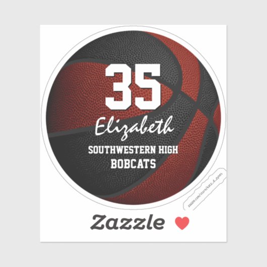 マルーン黒バスケットボールチームパーティーギフトアイディア シール (シート)