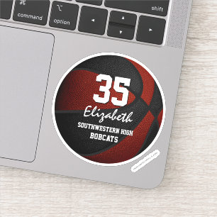 マルーン黒バスケットボールチームパーティーギフトアイディア シール