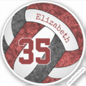 マルーン黒バレーボガーリーレーチームカラー シール (正面)