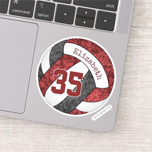 マルーン黒バレーボガーリーレーチームカラー シール (詳細)