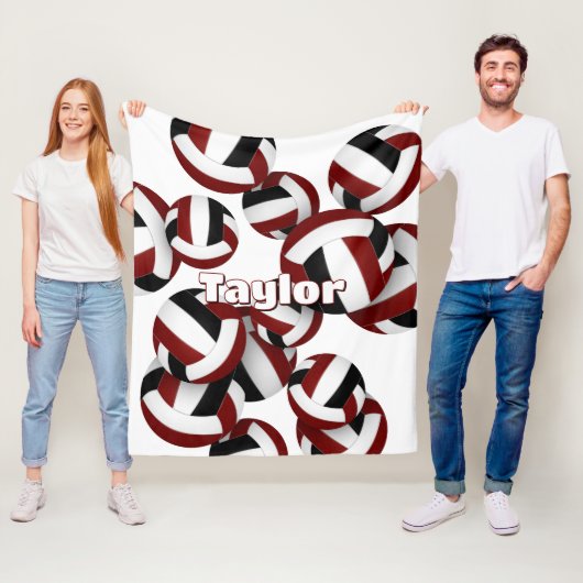 マルーン黒バレーボールガールズスポーツルームの装飾 フリースブランケット (インサイチュ)