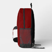 マルーン黒バレーボールチームのチームカラーチーム名 プリントバックパック (右)