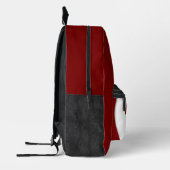 マルーン黒バレーボールチームのチームカラーチーム名 プリントバックパック (左)