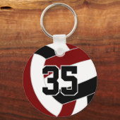 マルーン黒バレーボールチームの色 キーホルダー (正面)