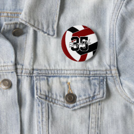 マルーン黒バレーボールチームカラー 缶バッジ