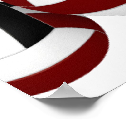 マルーン黒バレーボール誕生日パーティーへようこそ ポスター (角)