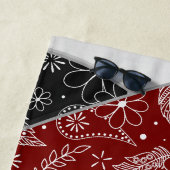 マルーン黒ボホフローラドードル女子バレーボール ビーチタオル (インサイチュ)