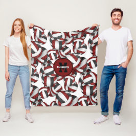 マルーン黒人女子バレーボールチームの色 フリースブランケット