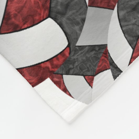 マルーン黒人女子バレーボールチームの色 フリースブランケット (角)