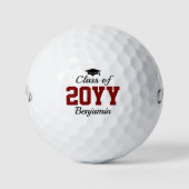 マルーン2025年卒パーソナライズされた業 ゴルフボール (正面)