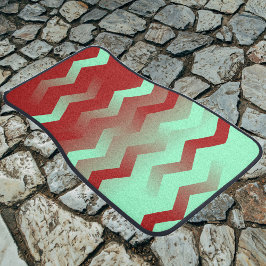 マルーン&アクアシェブロン カーマット