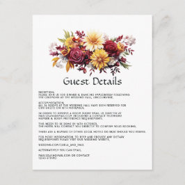 マルーン&イエローフローラ結婚ズゲスト詳細 エンクロージャーカード