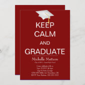 マルーン·カーム·アンド·大学院招待状 招待状 (正面/裏面)