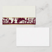 マルーン&クリームダマスク座席表 プレイスカード (正面/裏面)