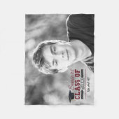 マルーン&グレータイポグラフィ卒業ブランケット フリースブランケット (正面)