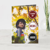 マルーン・サークル写真卒業 招待状 (正面)