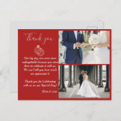 マルーン&シルバーベク結婚トルのリングや輪ありがとう ポストカード (正面/裏面)