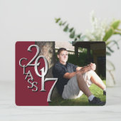 マルーン&シルバー2017年卒業招待状 招待状 (スタンド正面)