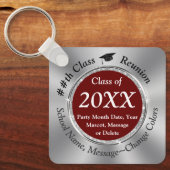 マルーン、シルバー、高校懇親会のお土産、 キーホルダー (正面)