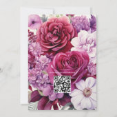 マルーン&ダークパープルフローラ秋の結婚式 招待状 (裏面)