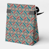 マルーン、ティール（緑がかった色）エスニック・パターン、花、シブロン フェイバーボックス (裏面サイド)