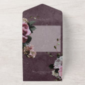マルーン&ピンクフローラディナモダンー オールインワン招待状 (外側)