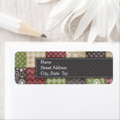 マルーン、ブラウン、タン、緑のキルトルック ラベル (インサイチュ)