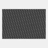 マルーン&ブラック卒業キャップトスラッピング紙 ラッピングペーパーシート (正面2)