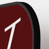 マルーン&ホワイトカレッジチームカラーズモノグラム ピックルボールラケット (左詳細)