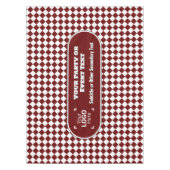 マルーン&ホワイトダイヤモンド – あなたのロゴビジネスイベント テーブルクロス (正面)