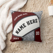 マルーン、ホワイト、シルバーバレーボールチームのギフトアイディア クッション (ブランケット)