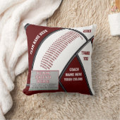 マルーン、ホワイト、バレパーソナライズされたーボールのコーチ贈り物 クッション (ブランケット)