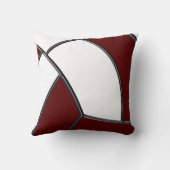 マルーン、ホワイト、バレパーソナライズされたーボールのコーチ贈り物 クッション (裏面)