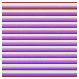 マルーン、ミントクリーム、オーキッド&パープルパターン ファブリック