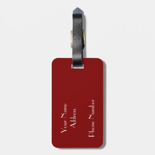 マルーン – モノグラムの荷物タグを追加 ラゲッジタグ (裏面縦)