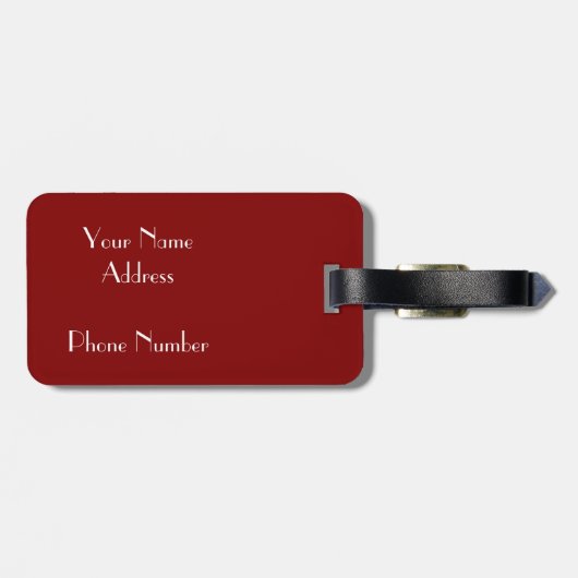 マルーン – モノグラムの荷物タグを追加 ラゲッジタグ (裏面横)