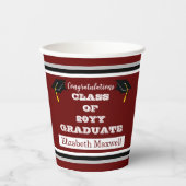 マルーン |卒業祝い白人卒業式 紙コップ (正面)