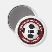 マルーン、白、黒、サッカーのグディーバッグアイディア マグネット (正面/裏面)